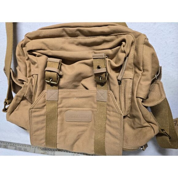Bestek Canvas Messenger Bag For Cameras W/ Adjustable Strap & Buckles Khaki - Picture 6 of 16